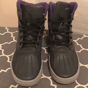 Nike ACG purple and grey boots